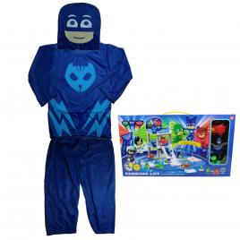 Costum pentru copii ideallstore®, blue cat, marimea 3-5 ani, 100-110, albastru, garaj inclus