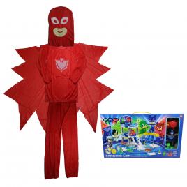 Costum pentru copii ideallstore®, red owl, marimea 3-5 ani, 100-110, rosu, garaj inclus