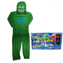 Costum pentru copii ideallstore®, green lizard, marimea 7-9 ani, 120-130, verde, garaj inclus