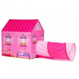 Cort de joaca pentru copii cu tunel ecotoys roz