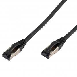 Cablu stp cat8 patchcord 1.5m rj45-rj45 negru max 40gb