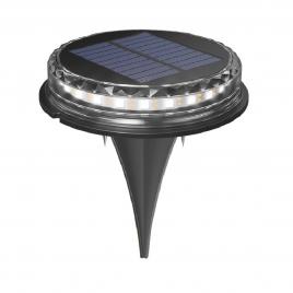 Lampa solara led tip spot pentru gradina flippy, 8 led-uri, material abs si policarbonat, baterie 1.2v, 600mah, 12 x 13.5 cm, alb rece