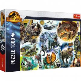 Puzzle trefl 1000 jurassic world pe urmele dinozaurilor