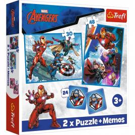 Puzzle trefl 2in1 memo avengers eroii in actiune