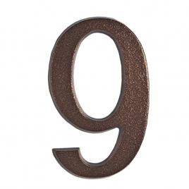 Semn cifra cu surub fixare - 200mm / bronz-antic / 6/9