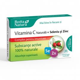 Vitamina c naturala+seleniu si zinc 30cpr masticabile rotta natura