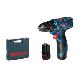 Masina de gaurit si insurubat (bormasina) pe acumulator Bosch Professional GSR 120-Li, 12 V, 30 Nm, 2 acumulatori, incarcator, valiza transport