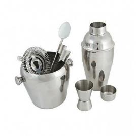 Set pentru cocktail si bauturi, inox, 6 piese, gonga® argintiu