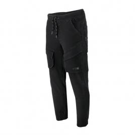 Pantalon elastic cu snur si mansete / negru - l