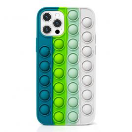 Husa de protectie POP IT compatibila cu IPhone 11 Pro, Verde/Gri