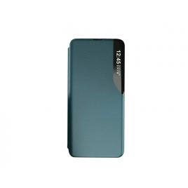 Husa Flip din Piele compatibila cu Samsung Galaxy A20e, S-View, Smart Stand, Dark Green