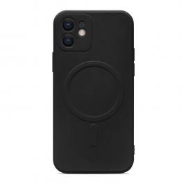 Husa culoarea Negru pentru cu iPhone 12, incarcare tip MagSafe - ALC®