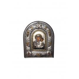Icoana Maica Domnului cu Pruncul, Argintata - 9.5x11.5 cm