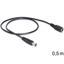 Cablu 0.5m dc 5.5x2.1 mm mufa - soclu 5.5x2.1 mm in unghi 2a 2x0.5mm2 west pol a21-c21-c050-050bk