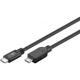 Cablu usb 2.0 type c la micro usb 2.0 0.6m cupru 0.48gbit/s negru 67992 goobay