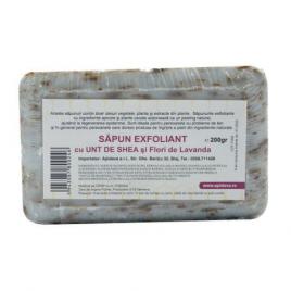 Sapun exfoliant cu flori de lavanda si unt de shea 200gr apidava