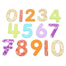 Set 14 numere translucide glitter pentru tablete si mese luminoase