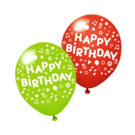 Baloane happy birthday diverse culori, calitate helium, biodegradabile, set 3
