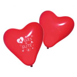 Baloane heart rosii, calitate helium, biodegradabile, set 8 bucati