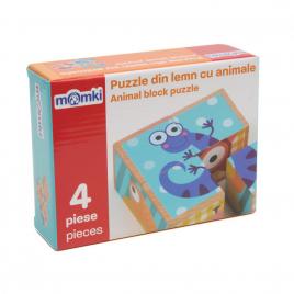 Puzzle din lemn cu animale, 4 piese