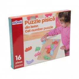 Puzzle pisica din lemn, 16 piese