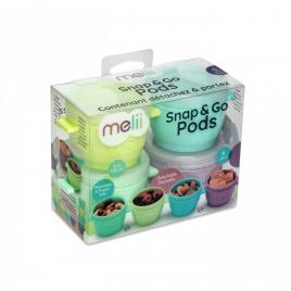 Set 4 recipiente silicon snap&go, melii, 118 ml