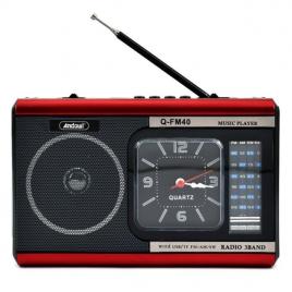 Radio mp3 portabil fm40, ceas, usb, 2 culori