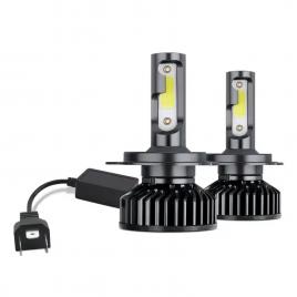 Set 2 becuri auto h4, led cob s, 2 faze, 100w/set, canbus, 6000k