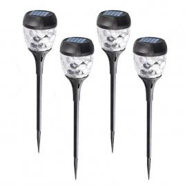 Set 4 lampi de gradina, incarcare solara, aspect felinar