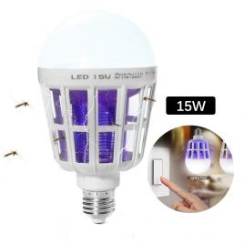 Bec LED Anti Insecte cu lumina alba naturala puternica 15W - Bec 2in1 Cu Lampa UV Impotriva Insectelor