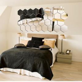 Oglinda Design Hexagon Acrilica Cristal & Diamant - Luxury Home - 18 cm - 1 Buc
