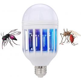 Set 2 Becuri LED Anti Insecte cu lumina alba naturala puternica 15W - Bec 2in1 Cu Lampa UV Impotriva Insectelor