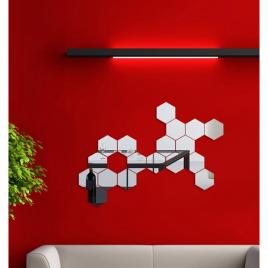 Set Oglinzi Design Hexagon - Oglinzi Decorative Acrilice Cristal - Diamant -Luxury Home - Diagonala 18 cm - Set 10 buc