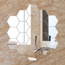 Set Oglinzi Design Hexagon - Oglinzi Decorative Acrilice Cristal - Diamant -Luxury Home 10 bucati/set