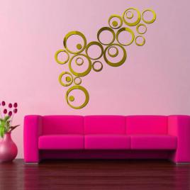 Set Oglinzi Design Modern - Oglinzi Decorative Acrilice GOLD - Luxury Home 24 bucati/set