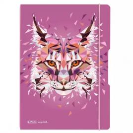 Caiet my.book flex a4 2x40f dictando+patratele motiv wild animals lynx