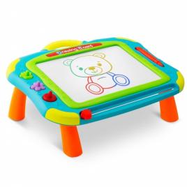 Masuta cu tabla magnetica pentru desenat cu accesorii incluse ricokids 772201 - albastru