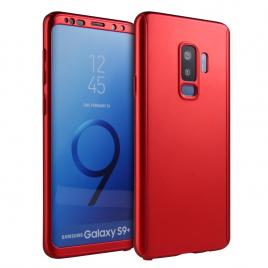 Husa 360? Matte Full Protection - Samsung Galaxy S9 Plus- Rosu - (fata + spate + folie de protectie din silicon)