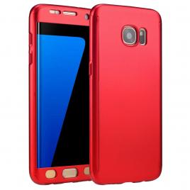 Husa 360 Matte Full Protection - Samsung Galaxy S7 EDGE - Rosu - (fata + spate + folie de sticla)