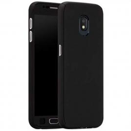 Husa Full Cover  360 (fata + spate + folie sticla) pentru Samsung Galaxy J7 (2017) Negru