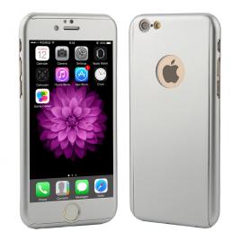 Husa Full Cover 360? (fata + spate + geam sticla) pentru Apple iPhone 6 / 6S argintiu
