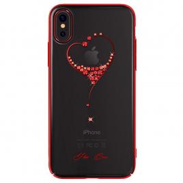 Husa Kingxbar pentru Apple iPhone X design Cristale Swarovski - Red