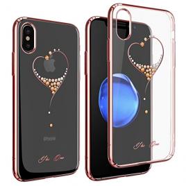 Husa Kingxbar pentru Apple iPhone X design Cristale Swarovski - Rose-Gold