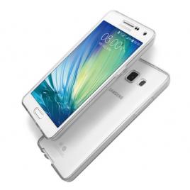 Husa de protectie fata + spate din TPU moale pentru Samsung Galaxy J7 TPU 0.3 mm alb