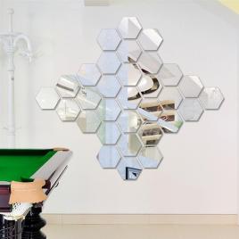 Oglinda Design Hexagon Acrilica Cristal & Diamant - Luxury Home - 11.5 cm - 1 bucata