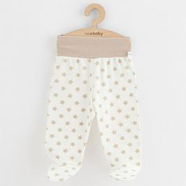 Pantalonasi cu botosei, marime 50, din bumbac 100%, new baby, classic ii beige stars