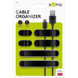 Cleme pentru gestionarea cablurilor goobay set 6buc negru