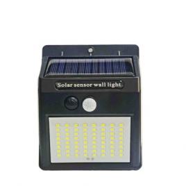 Lampa cu incarcare solara si senzor de miscare pentru exterior, 64 led cu distanta de inductie, montaj pe perete, fara cabluri, flippy