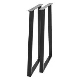 Set 2 picioare masa Bar stil scandinav Tapez Profil Lat Vopsire in camp electrostic Finisaje Premium BalustradeTM Metal Negru H100x50x6