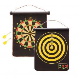 Set joc darts flippy, doua fete pentru joc, 6 sageti incluse, magnetic, dimensiuni 37 x 40 cm, design clasic, multicolor